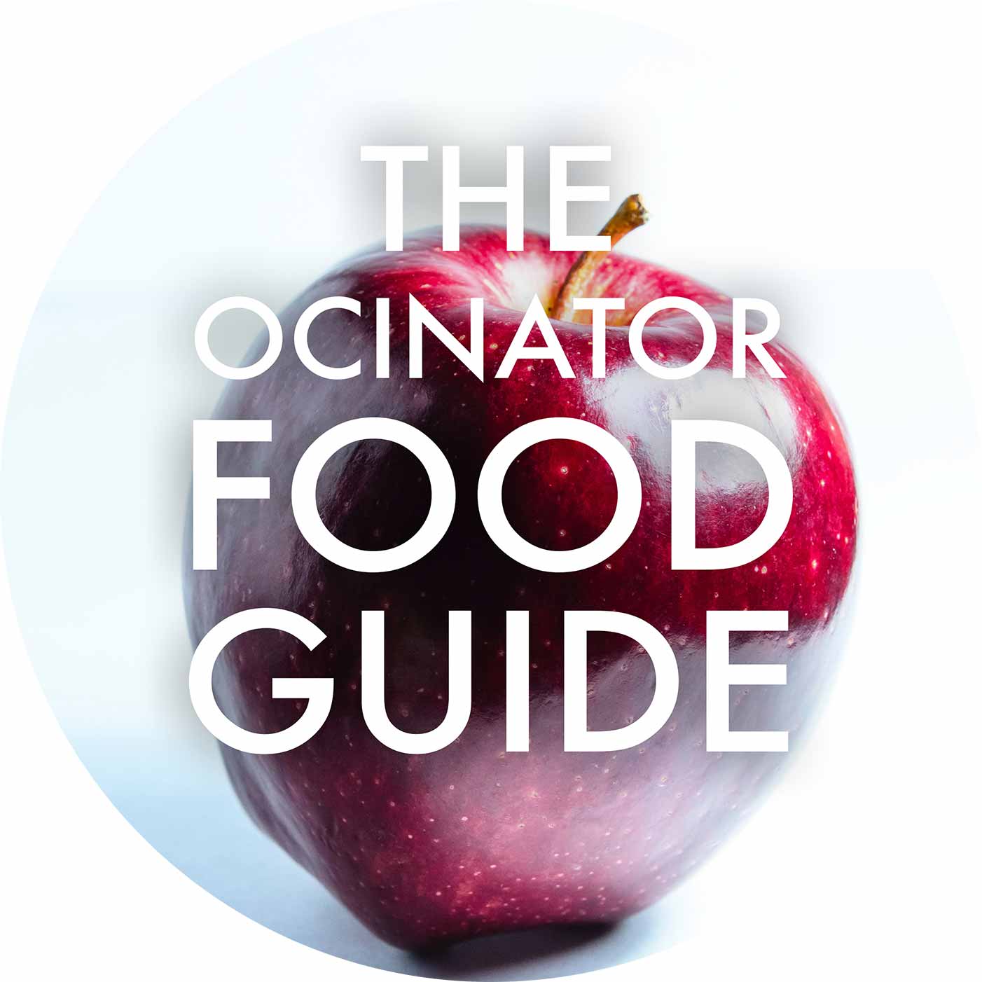 The Ocinator Food Guide Front Cover Circle